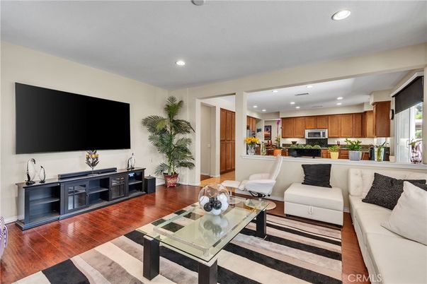 Interior, Kitchen, Living room, Recessed Lighting, Stainless Steel Appliances, Wood Texture Flooring
