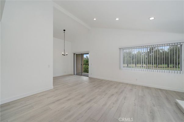 Empty room, Interior, Pendant Lights, Recessed Lighting, Wood Texture Flooring