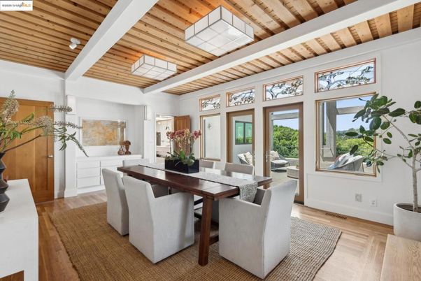 Dining room, Interior, Wooden Ceilings, Wood Texture Flooring