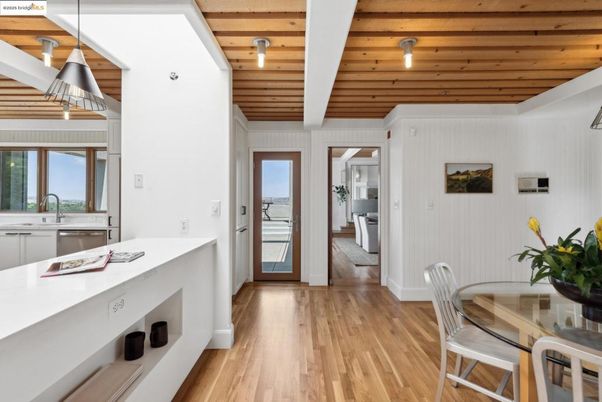 Dining room, Interior, Kitchen, Pendant Lights, Wooden Ceilings, Wood Texture Flooring
