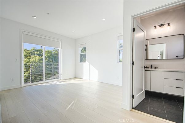 Bathroom, Empty room, Interior, Recessed Lighting, Wood Texture Flooring