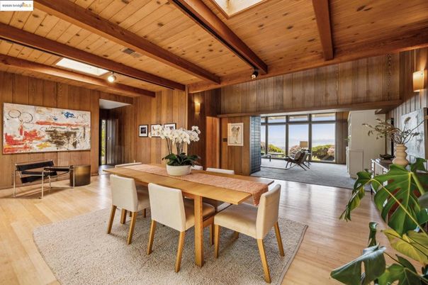 Dining room, Fireplace, Interior, Wooden Beams, Wooden Ceilings, Wood Texture Flooring, Wooden Walls