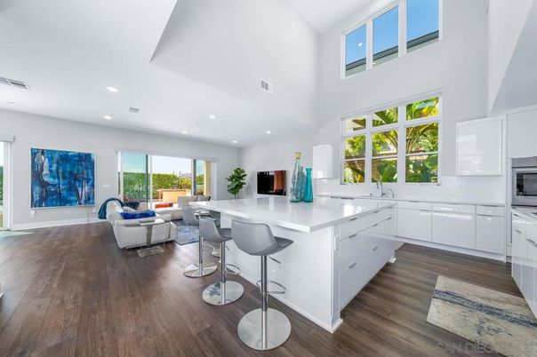 Interior, Kitchen, Living room, Recessed Lighting, Wood Texture Flooring
