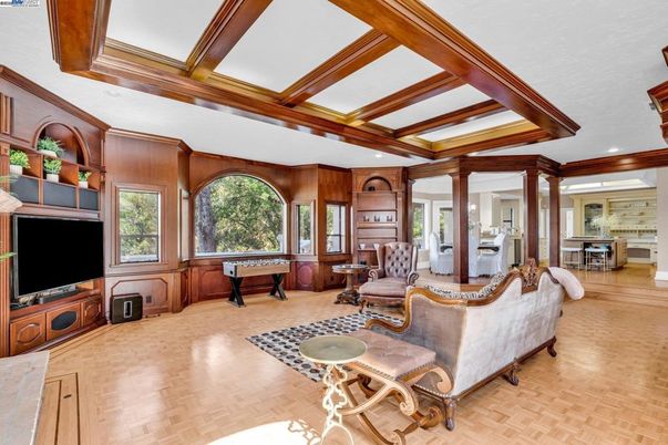 Interior, Living room, Recessed Lighting, Wooden Beams, Wood Texture Flooring, Wooden Walls