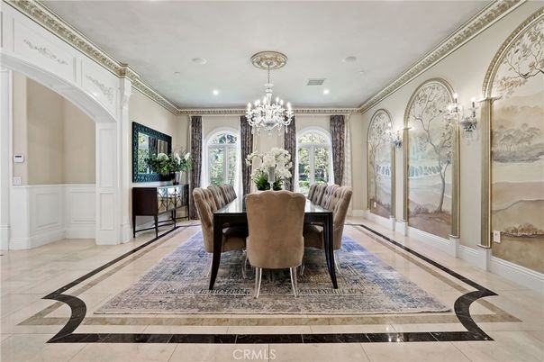Chandelier, Dining room, Interior, Recessed Lighting