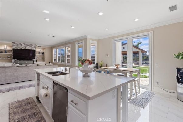 Interior, Kitchen, Living room, Marble, Recessed Lighting