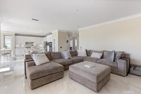 Interior, Kitchen, Living room, Marble, Recessed Lighting, Stainless Steel Appliances