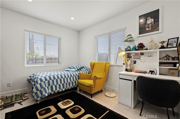 Bedroom, Home Office, Interior, Recessed Lighting, Wood Texture Flooring