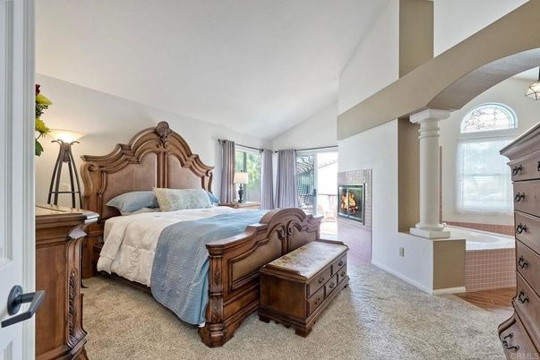 Bedroom, Fireplace, Interior