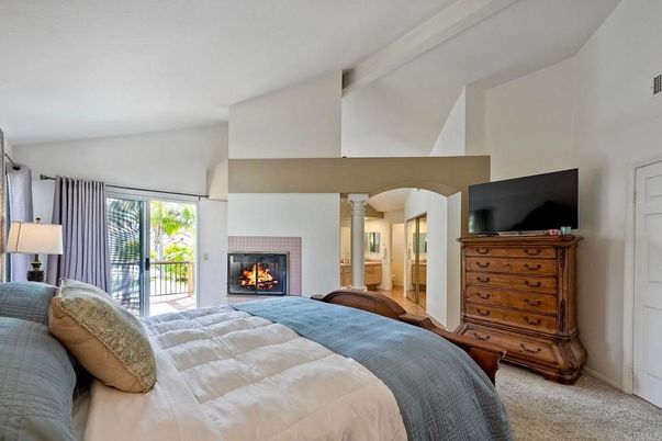 Bedroom, Fireplace, Interior
