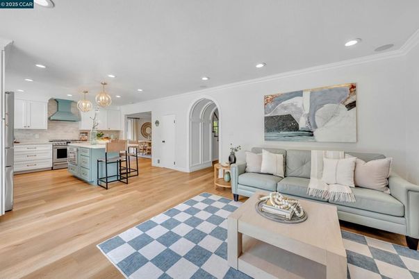 Interior, Kitchen, Living room, Pendant Lights, Recessed Lighting, Stainless Steel Appliances, Wood Texture Flooring