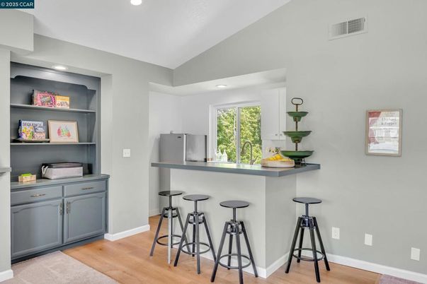 Interior, Kitchen, Recessed Lighting, Wood Texture Flooring