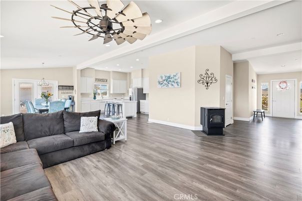Dining room, Interior, Kitchen, Living room, Pendant Lights, Recessed Lighting, Wood Texture Flooring