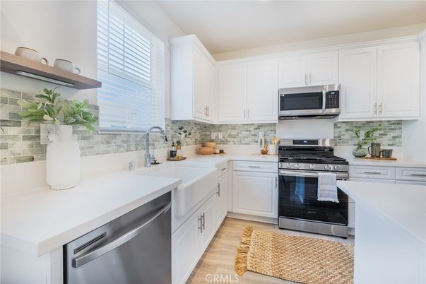 Interior, Kitchen, Stainless Steel Appliances, Wood Texture Flooring