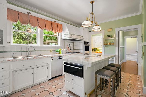 Interior, Kitchen, Pendant Lights, Stainless Steel Appliances, Tile Countertops