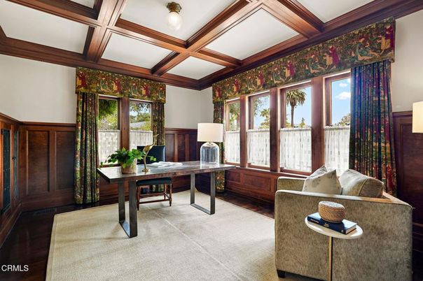 Home Office, Interior, Wooden Beams, Wood Texture Flooring
