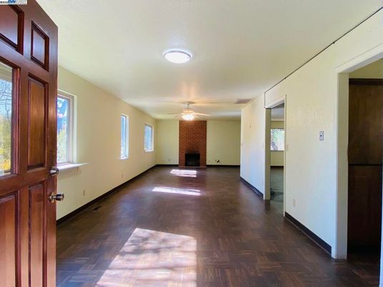Empty room, Fireplace, Interior, Wood Texture Flooring