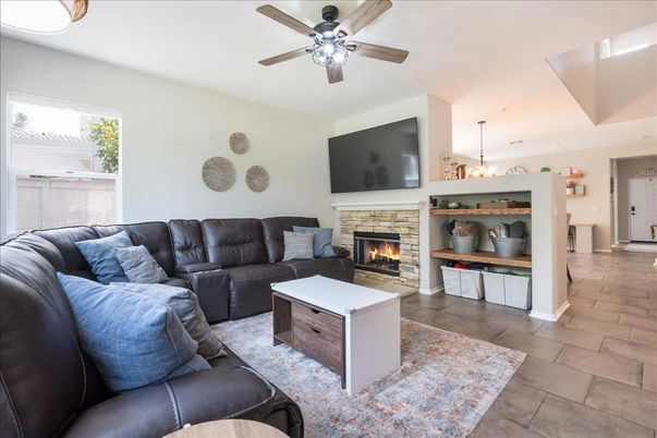 Fireplace, Interior, Living room, Pendant Lights