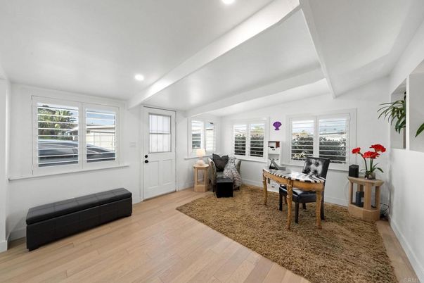 Home Office, Interior, Living room, Recessed Lighting, Wood Texture Flooring