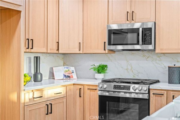 Interior, Kitchen, Marble Walls, Stainless Steel Appliances
