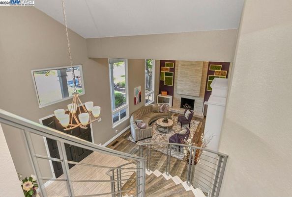 Fireplace, Interior, Living room, Stone Walls, Wood Texture Flooring