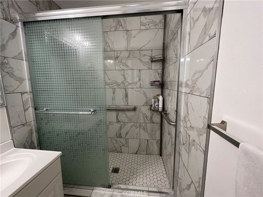 Bathroom, Glass Shower, Interior, Marble Walls