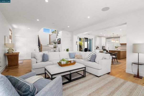 Interior, Kitchen, Living room, Pendant Lights, Recessed Lighting, Wood Texture Flooring