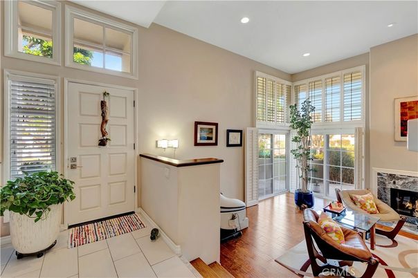 Fireplace, Interior, Recessed Lighting, Wood Texture Flooring