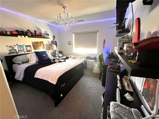 Bedroom, Chandelier, Interior