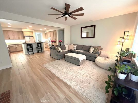 Interior, Kitchen, Living room, Recessed Lighting, Wood Texture Flooring