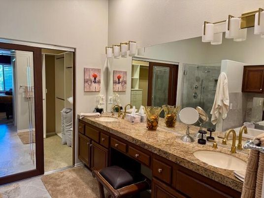 Bathroom, Dual Sink Vanities, Glass Shower, Interior