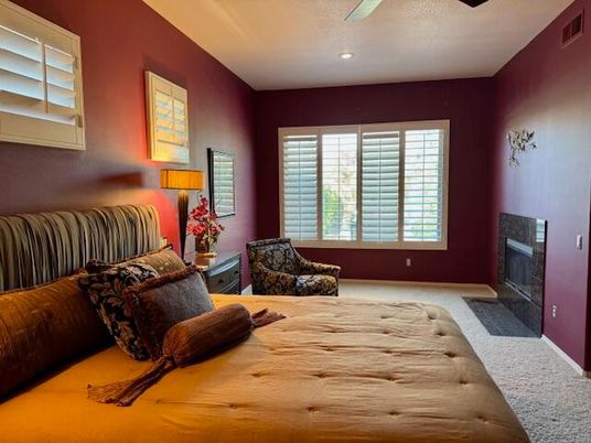 Bedroom, Fireplace, Interior, Recessed Lighting