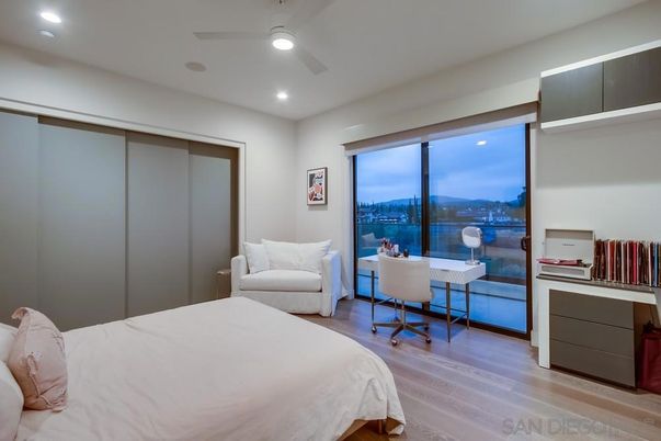 Bedroom, Home Office, Interior, Recessed Lighting, Wood Texture Flooring