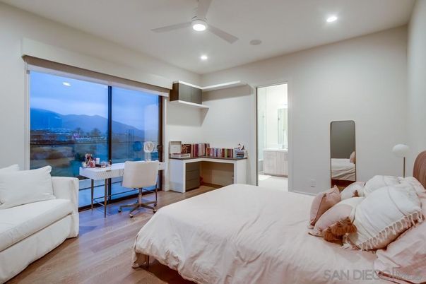 Bedroom, Home Office, Interior, Recessed Lighting, Wood Texture Flooring