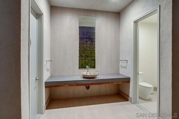 Bathroom, Interior, Recessed Lighting, Wood Texture Flooring