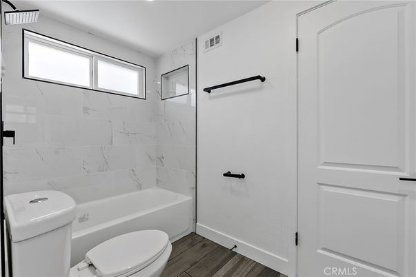Bathroom, Interior, Marble Walls, Wood Texture Flooring