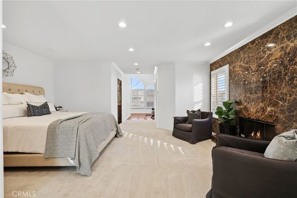 Bedroom, Fireplace, Interior, Recessed Lighting