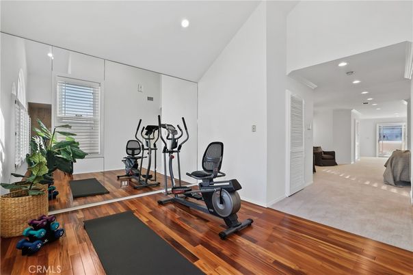 Fitness Equipment, Interior, Recessed Lighting, Wood Texture Flooring