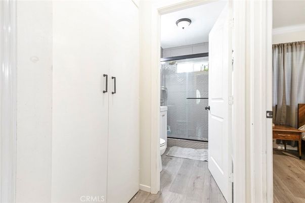 Bathroom, Glass Shower, Interior, Wood Texture Flooring