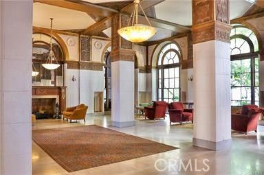 Fireplace, Interior, Living room, Pendant Lights, Wooden Beams