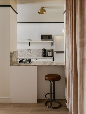Interior, Kitchen, Pendant Lights, Wood Texture Flooring
