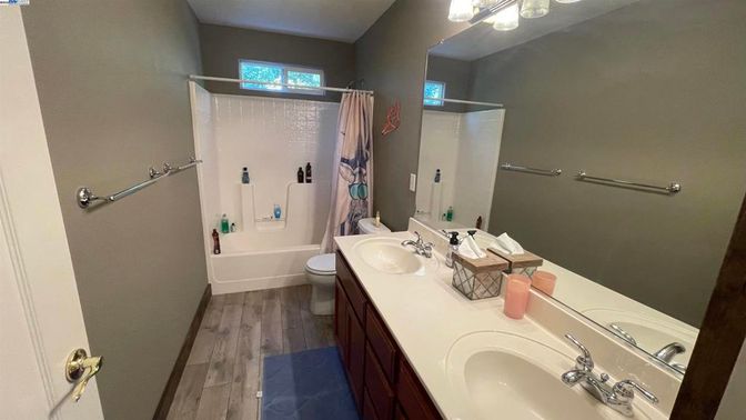 Bathroom, Dual Sink Vanities, Interior, Wood Texture Flooring