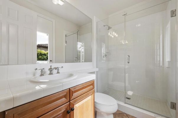 Bathroom, Glass Shower, Interior, Tile Countertops