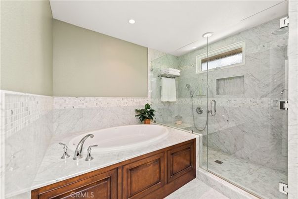 Bathroom, Glass Shower, Interior, Marble, Marble Walls, Recessed Lighting