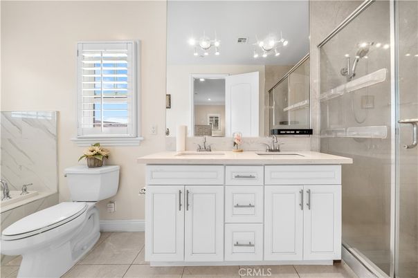 Bathroom, Dual Sink Vanities, Glass Shower, Interior
