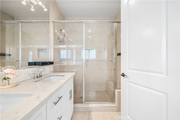 Bathroom, Dual Sink Vanities, Glass Shower, Interior