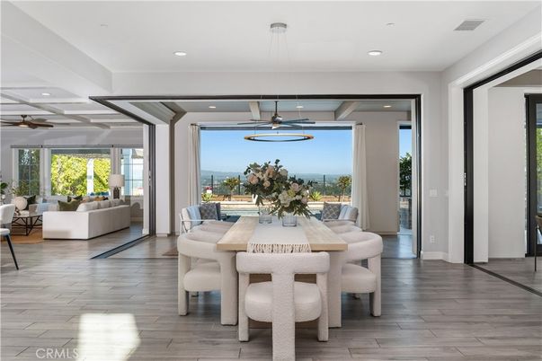 Dining room, Interior, Living room, Pendant Lights, Recessed Lighting, Water, Wood Texture Flooring