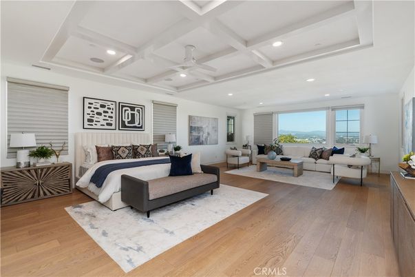 Bedroom, Interior, Living room, Recessed Lighting, Wood Texture Flooring