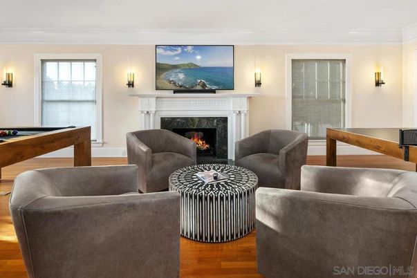 Billiard Table, Fireplace, Game Room, Interior, Living room, Wood Texture Flooring