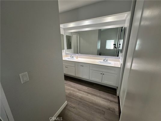 Bathroom, Dual Sink Vanities, Interior, Wood Texture Flooring
